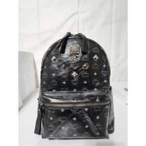 MCM Visetos Medium Sprinkle Stud Stark Backpack Black
